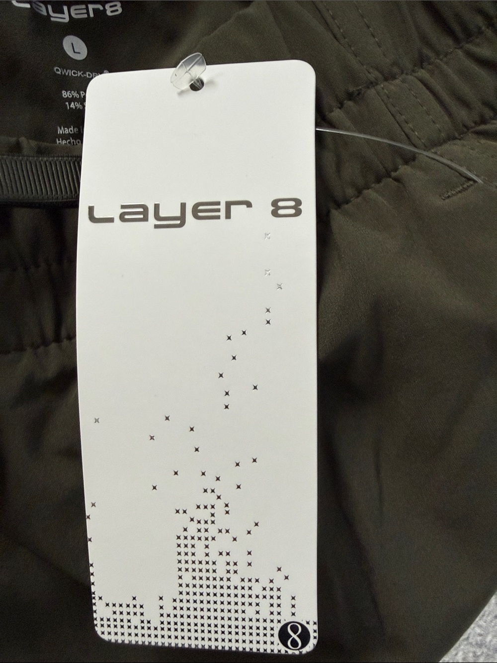 Layer8 Olive Green Utility Jogger Woven Hike Hiking Active Pants Sz L NWT - Picture 11 of 12
